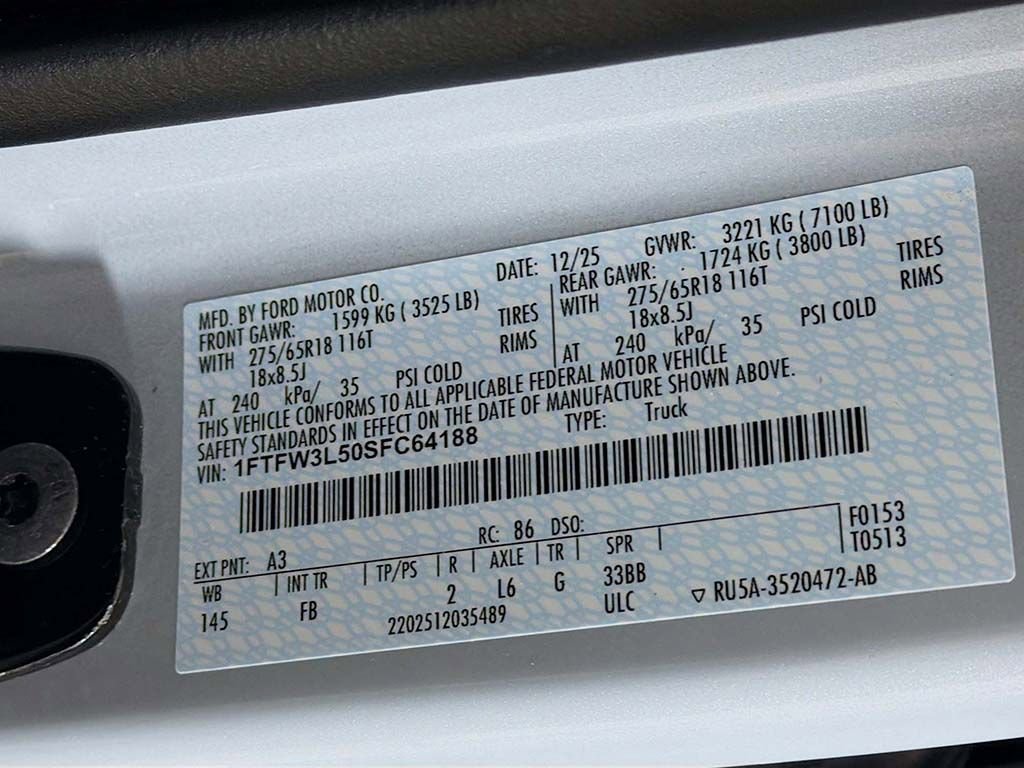 New 2025 Ford F150 XLT w/ Equipment Group 302A MID image 38