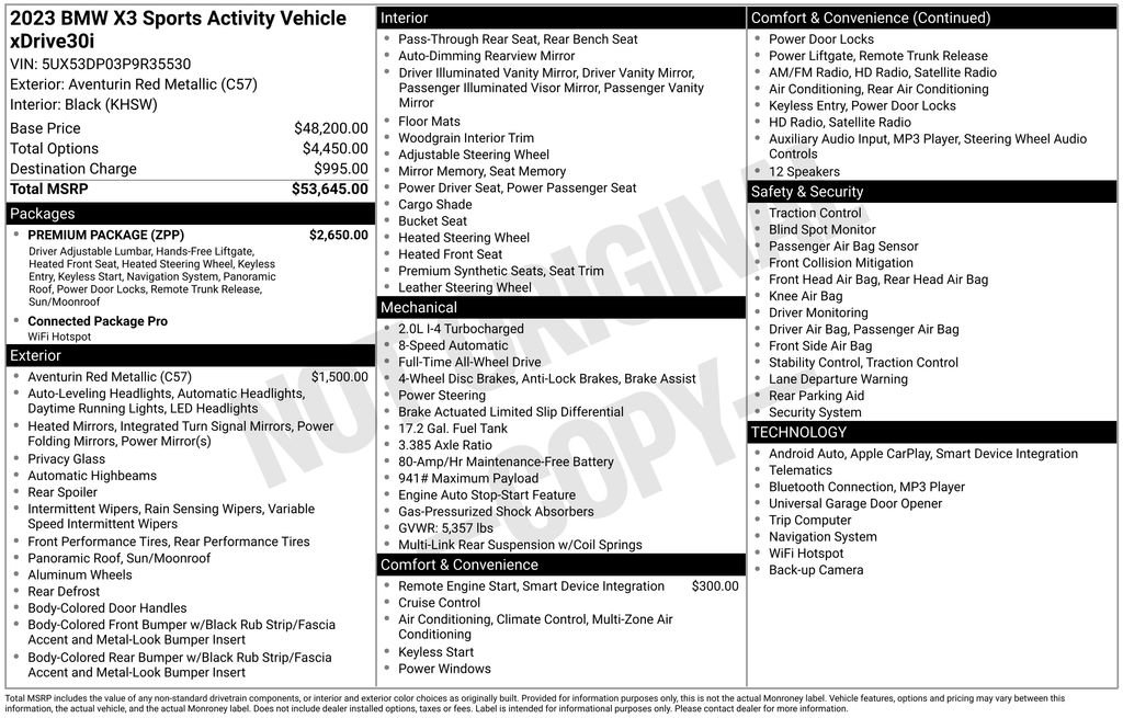 Used 2023 BMW X3 xDrive30i w/ Premium Package image 37