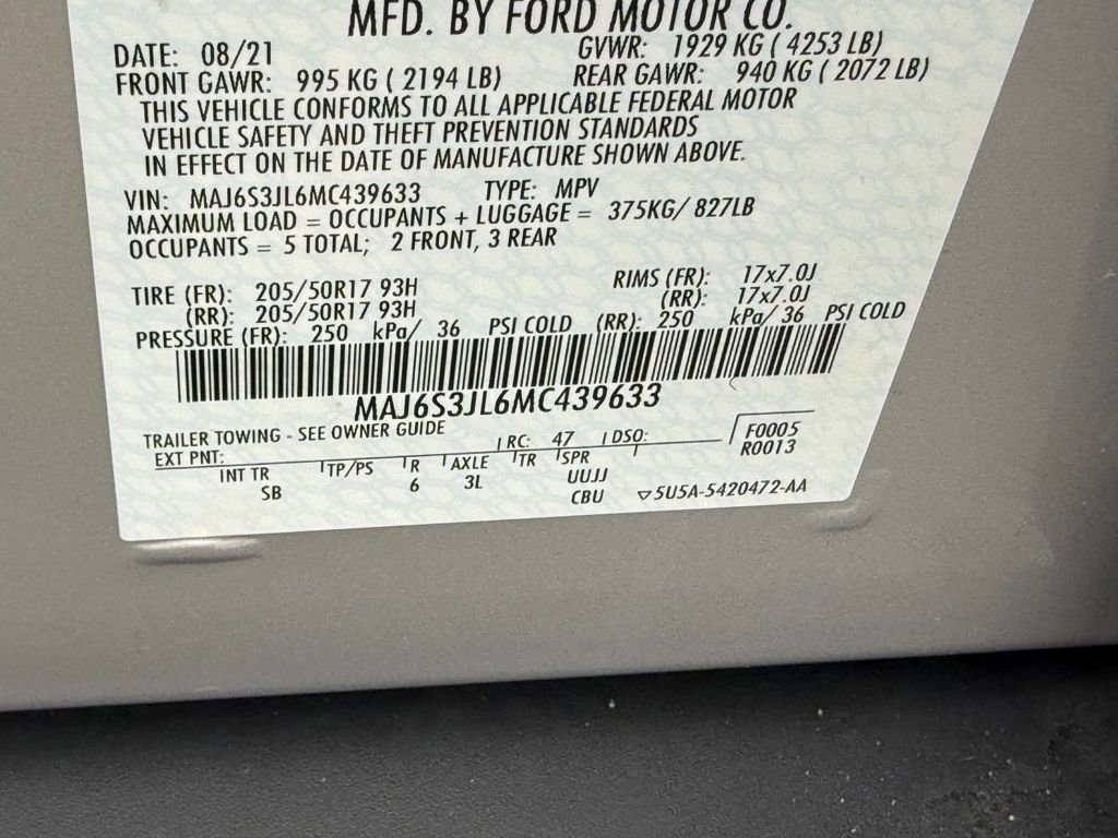 Certified 2021 Ford EcoSport SES w/ Interior Protection Package image 26