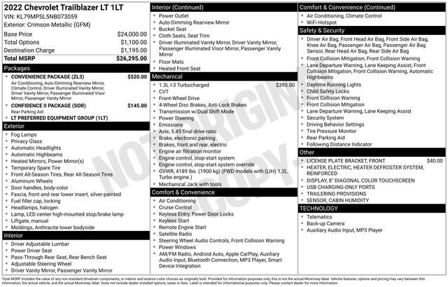 Used 2022 Chevrolet TrailBlazer LT w/ Convenience Package image 5