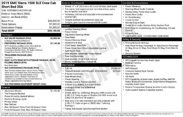 Used 2019 GMC Sierra 1500 SLE w/ SLE Value Package RWD image 23