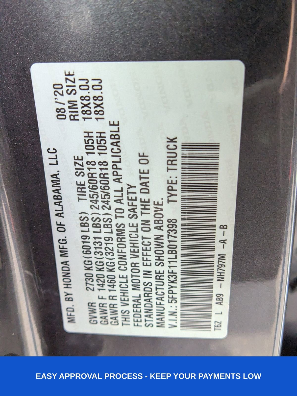 Used 2020 Honda Ridgeline Sport image 24