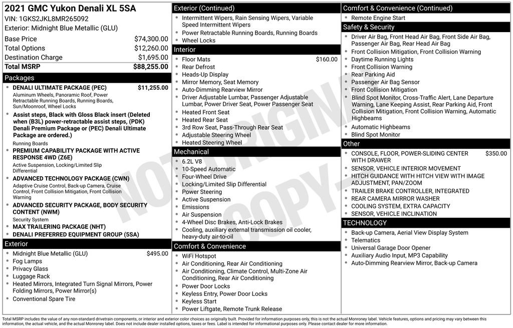 Used 2021 GMC Yukon XL Denali w/ Denali Ultimate Package AWD/4WD image 26