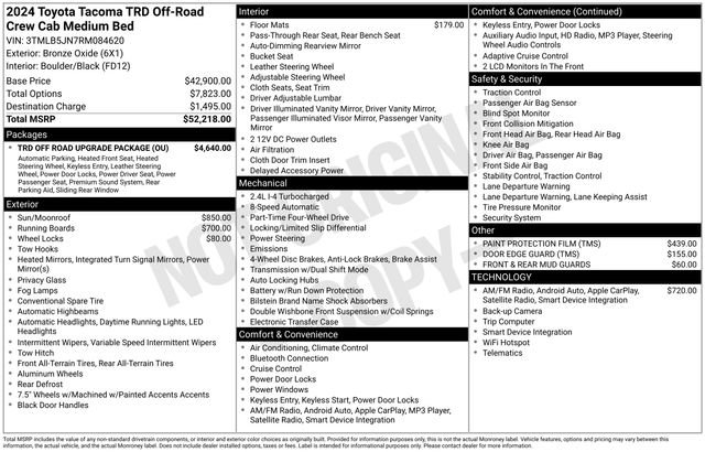 Used 2024 Toyota Tacoma TRD Off-Road w/ TRD Off Road Upgrade Package image 33