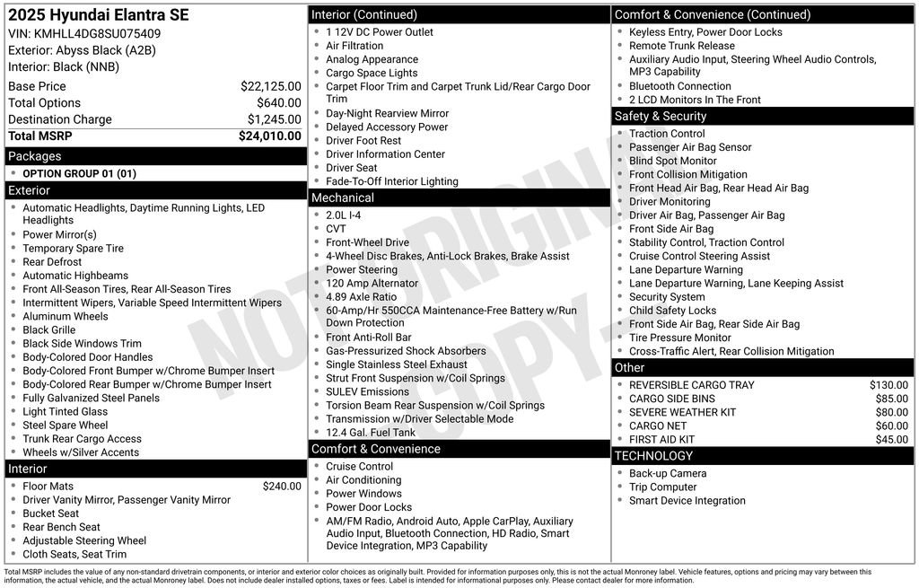 Certified 2025 Hyundai Elantra SE FWD image 2
