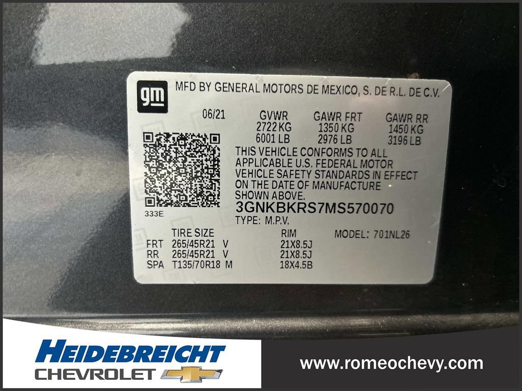 Used 2021 Chevrolet Blazer RS w/ LPO, Floor Liner Package AWD/4WD image 8