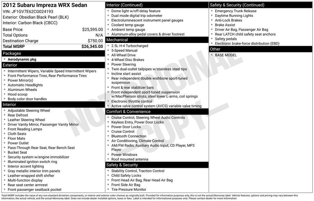 Used 2012 Subaru Impreza WRX Sedan image 35