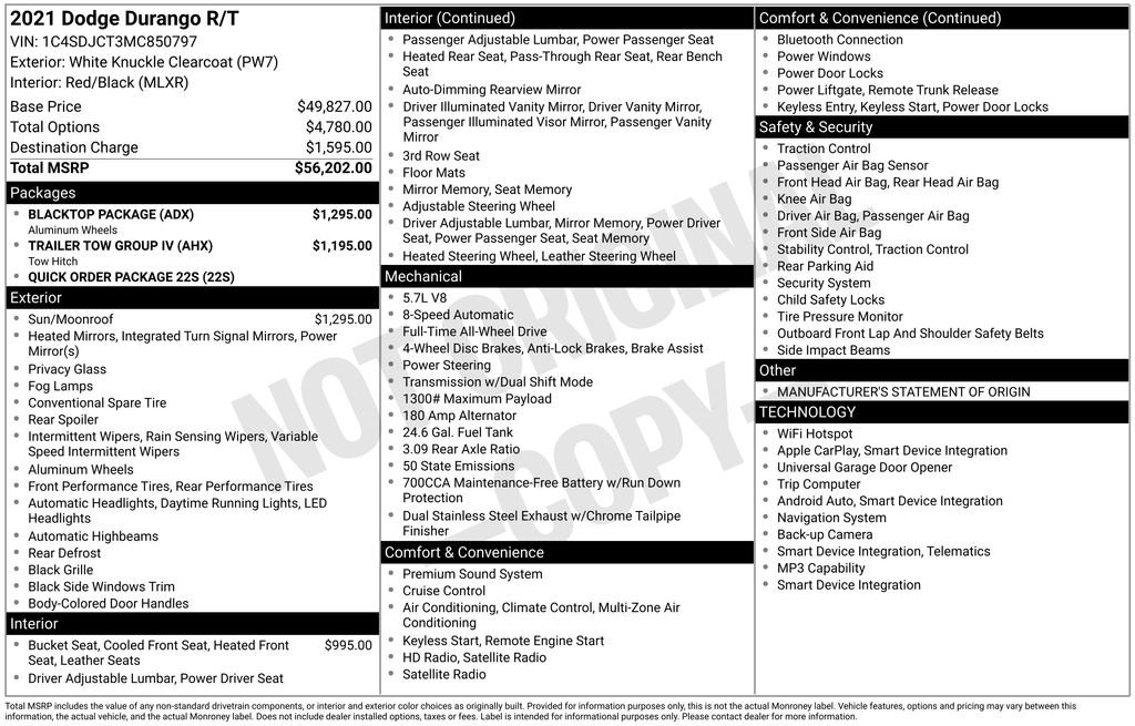 Used 2021 Dodge Durango R/T w/ Blacktop Package AWD/4WD image 9