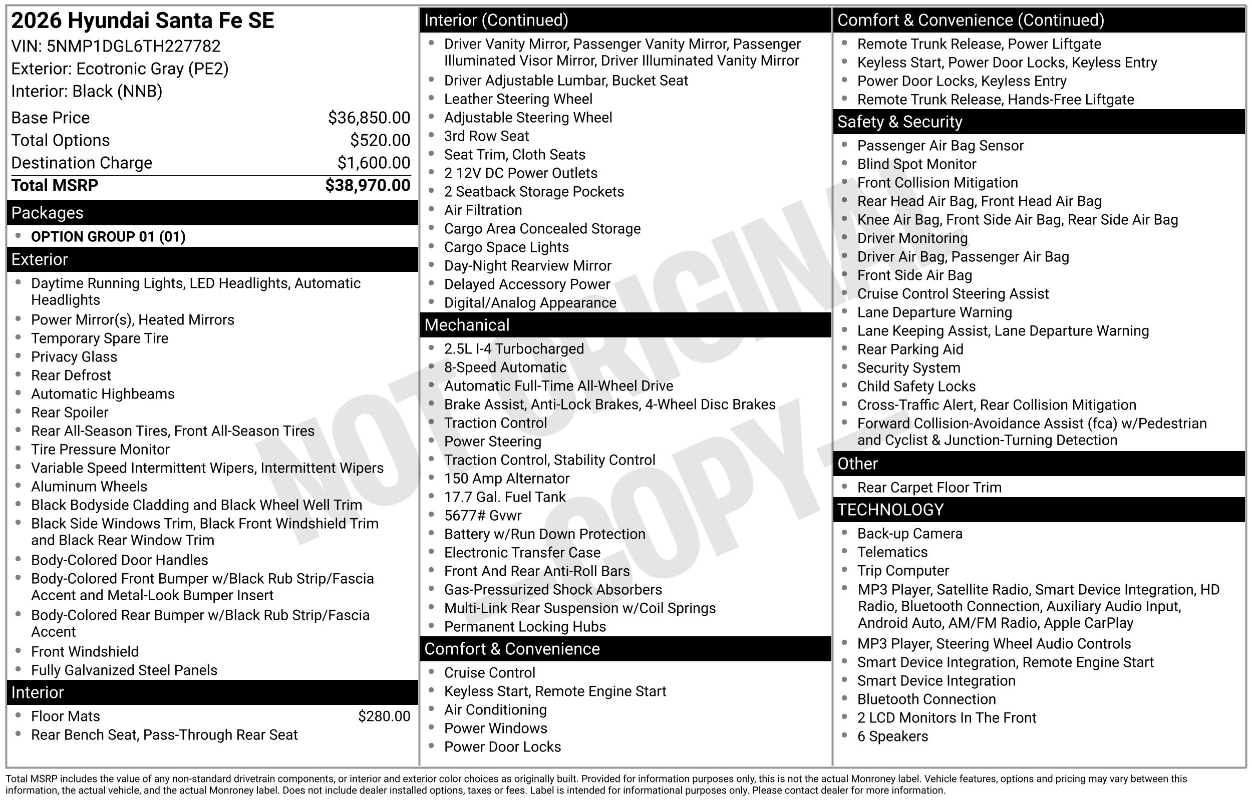 New 2026 Hyundai Santa Fe SE AWD/4WD image 3