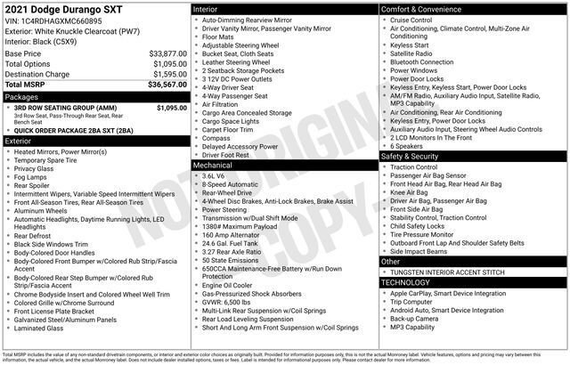 Used 2021 Dodge Durango SXT w/ 3rd Row Seating Group image 3