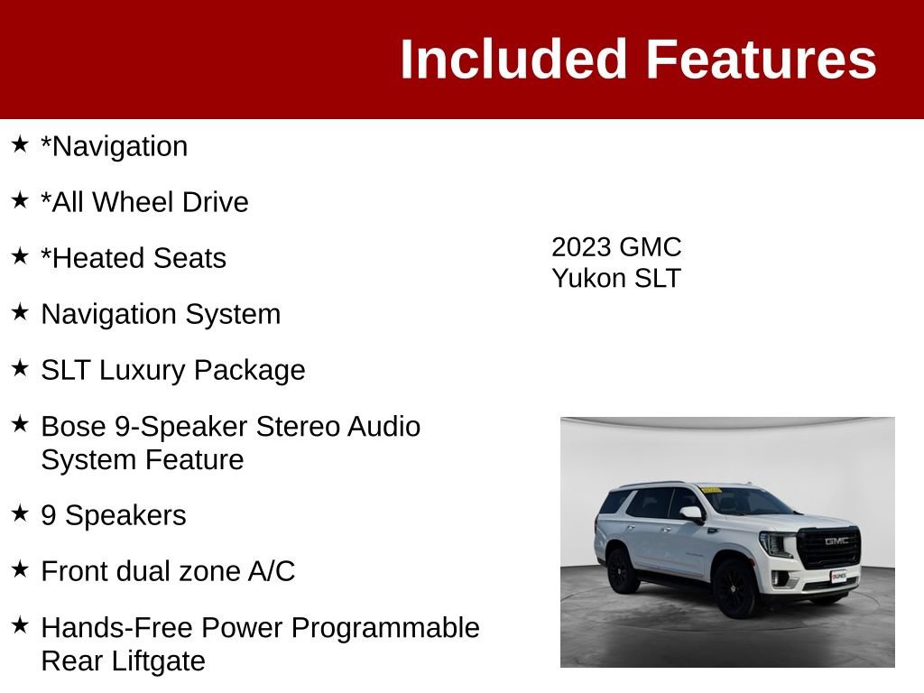 Used 2023 GMC Yukon SLT w/ SLT Luxury Package AWD/4WD image 3