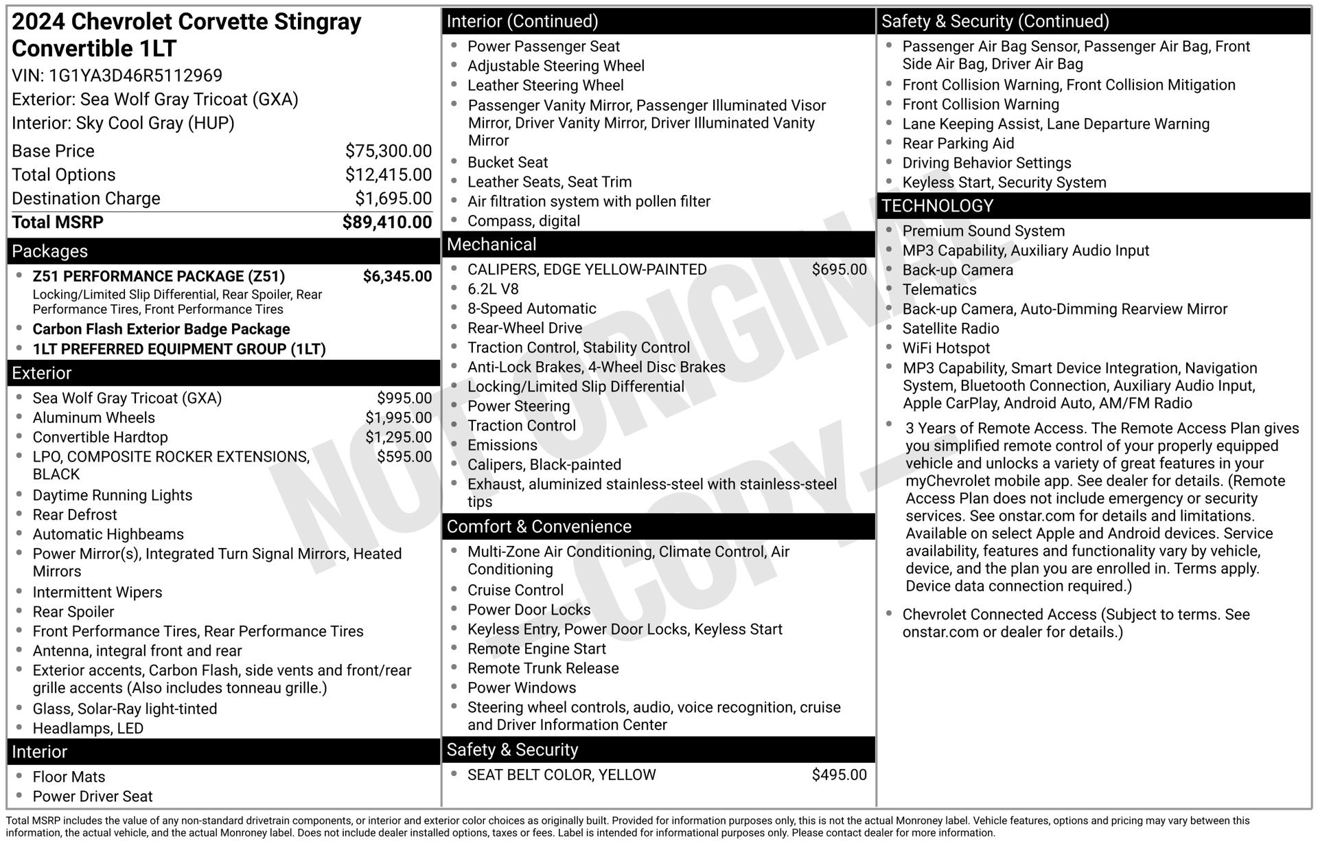 Used 2024 Chevrolet Corvette Stingray Convertible w/ Z51 Performance Package RWD image 8