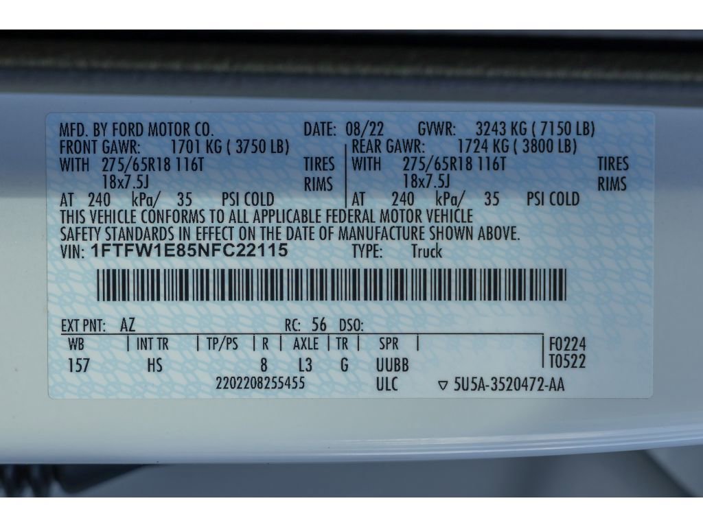 Used 2022 Ford F150 Lariat w/ Equipment Group 502A High image 32