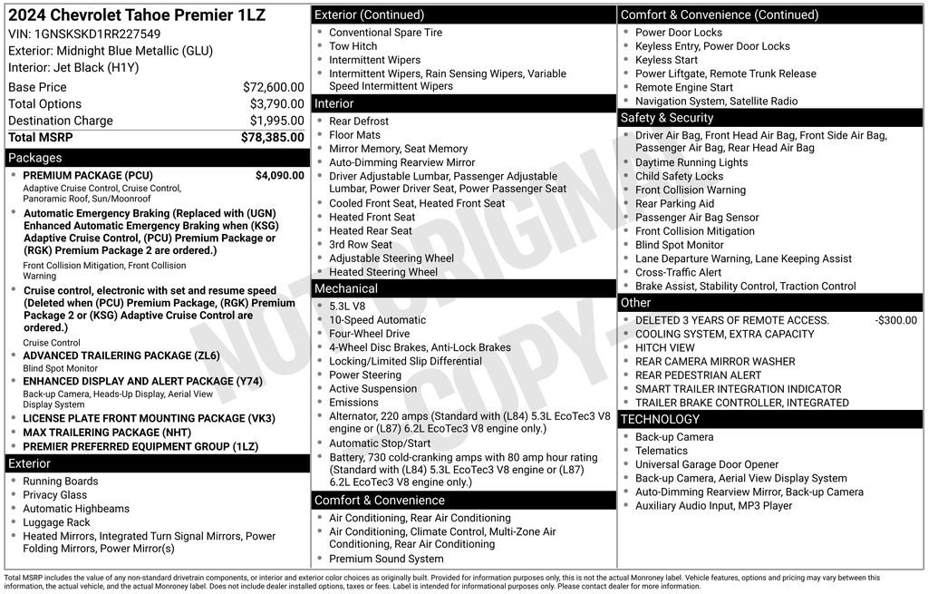 Used 2024 Chevrolet Tahoe Premier w/ Premium Package AWD/4WD image 50