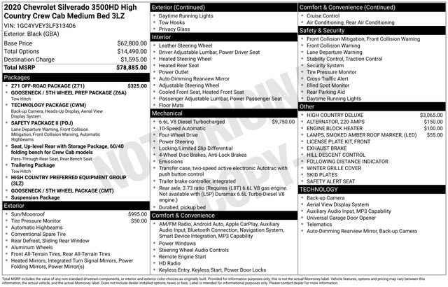 Used 2020 Chevrolet Silverado 3500 High Country w/ Z71 Off-Road Package image 3