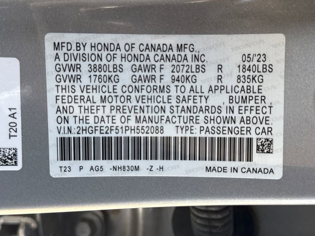 Certified 2023 Honda Civic Sport image 33
