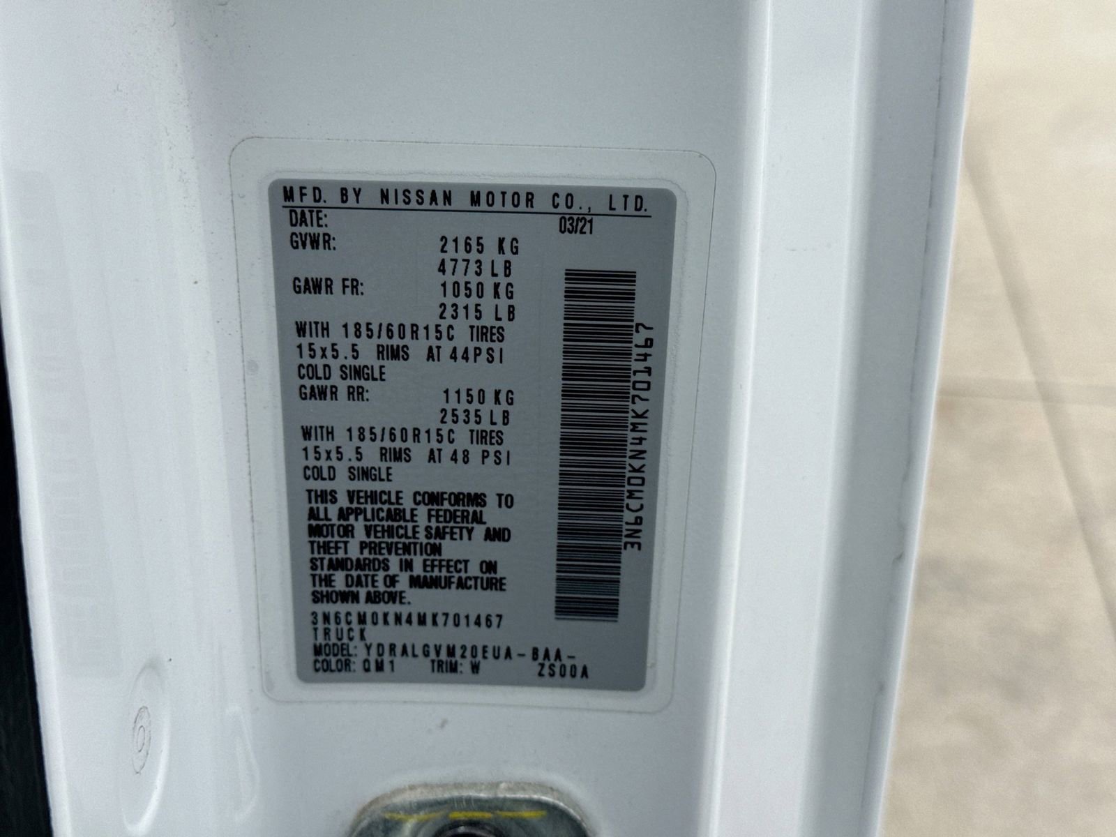 Used 2021 Nissan NV200 SV w/ Back Door Glass Package FWD image 33