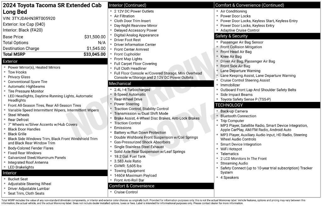 Used 2024 Toyota Tacoma SR RWD image 18
