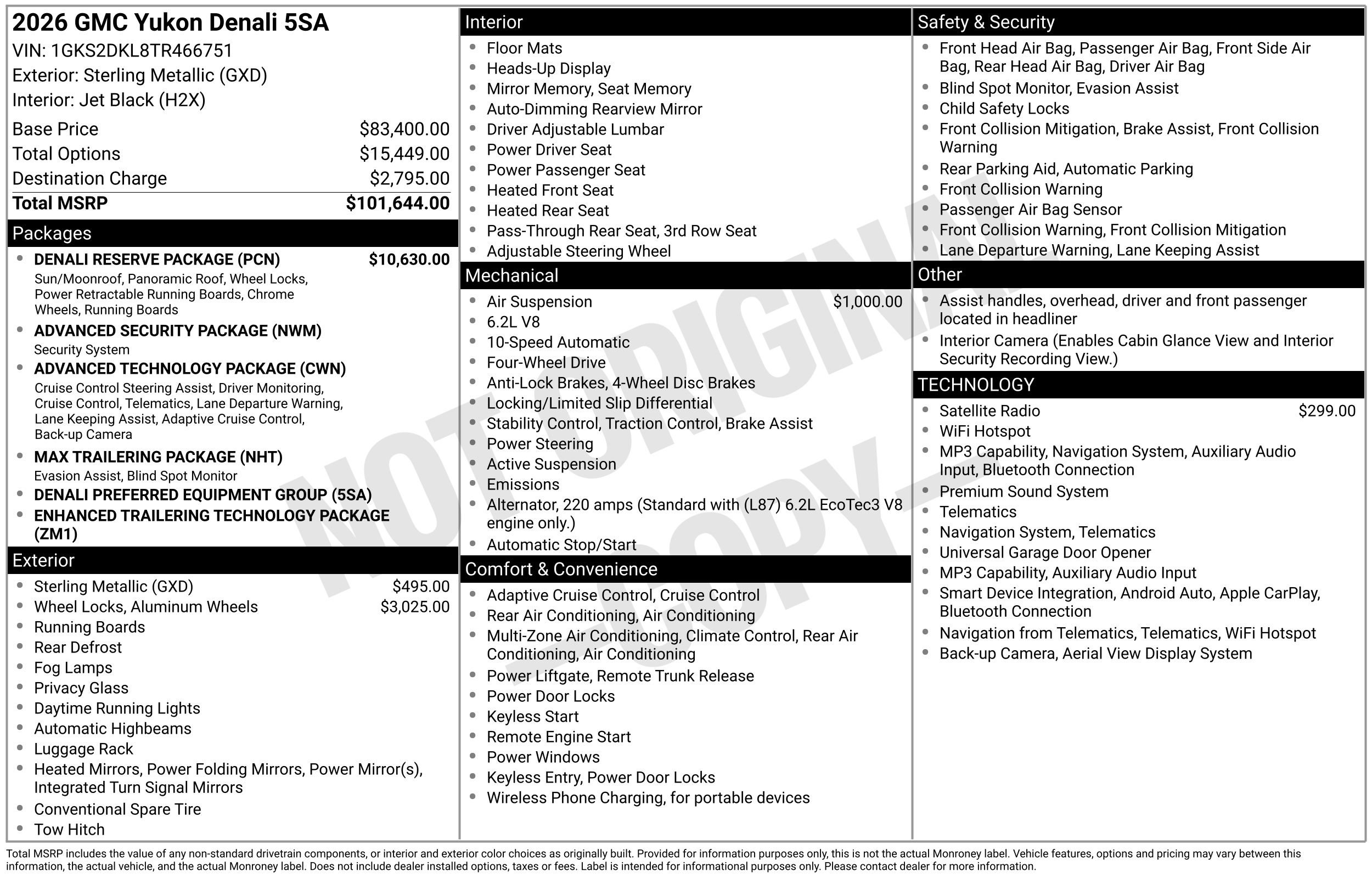 New 2026 GMC Yukon Denali w/ Denali Reserve Package AWD/4WD image 3