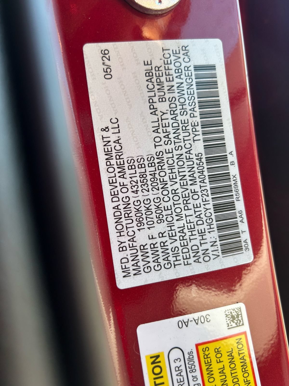 New 2026 Honda Accord LX image 27