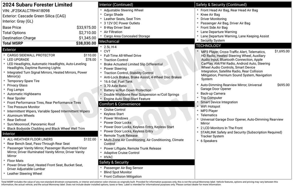 Certified 2024 Subaru Forester Limited AWD/4WD image 7