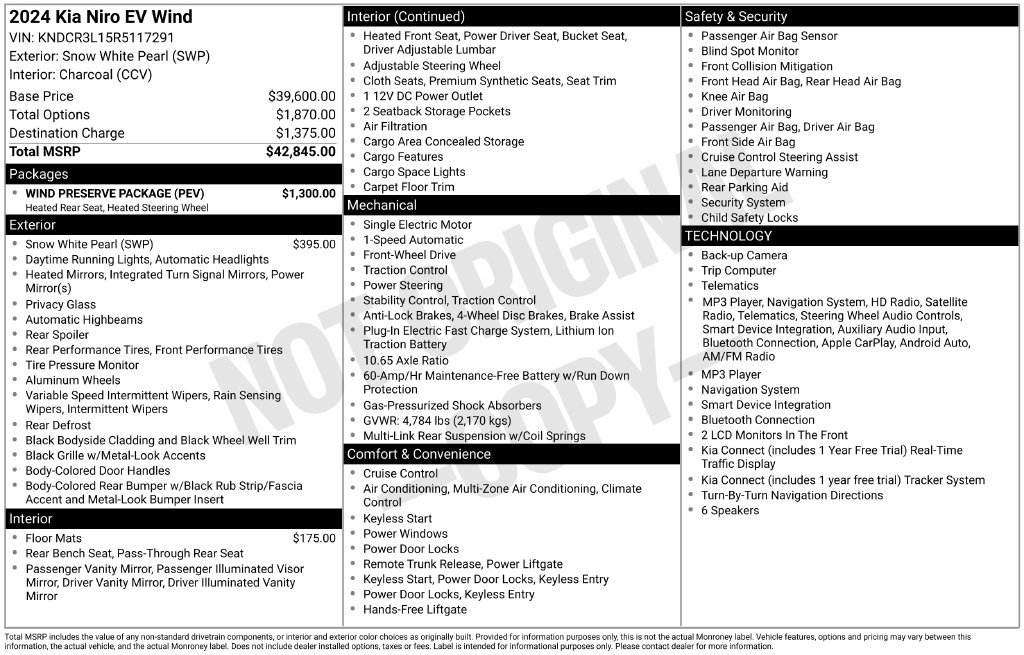 Used 2024 Kia Niro Wind w/ Wind Preserve Package FWD image 19