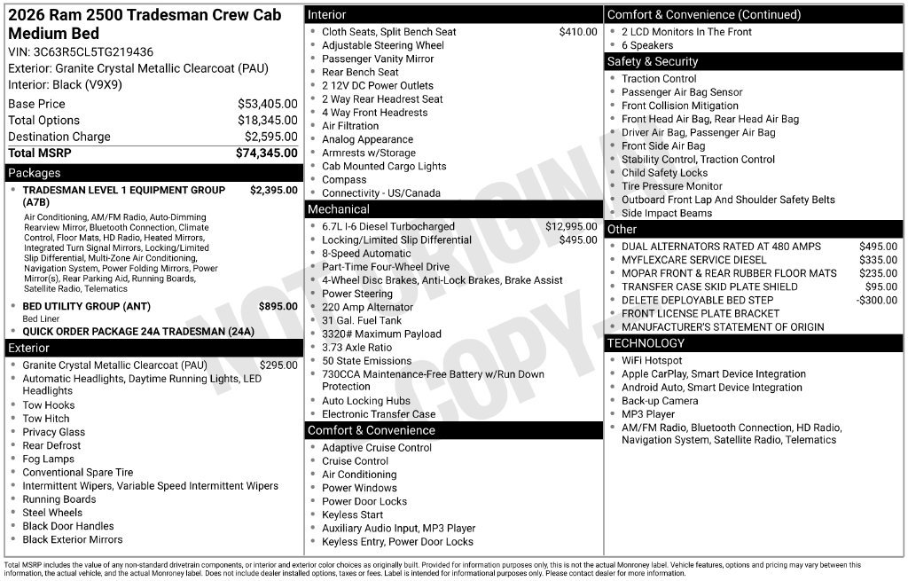 New 2026 RAM 2500 Tradesman AWD/4WD image 5