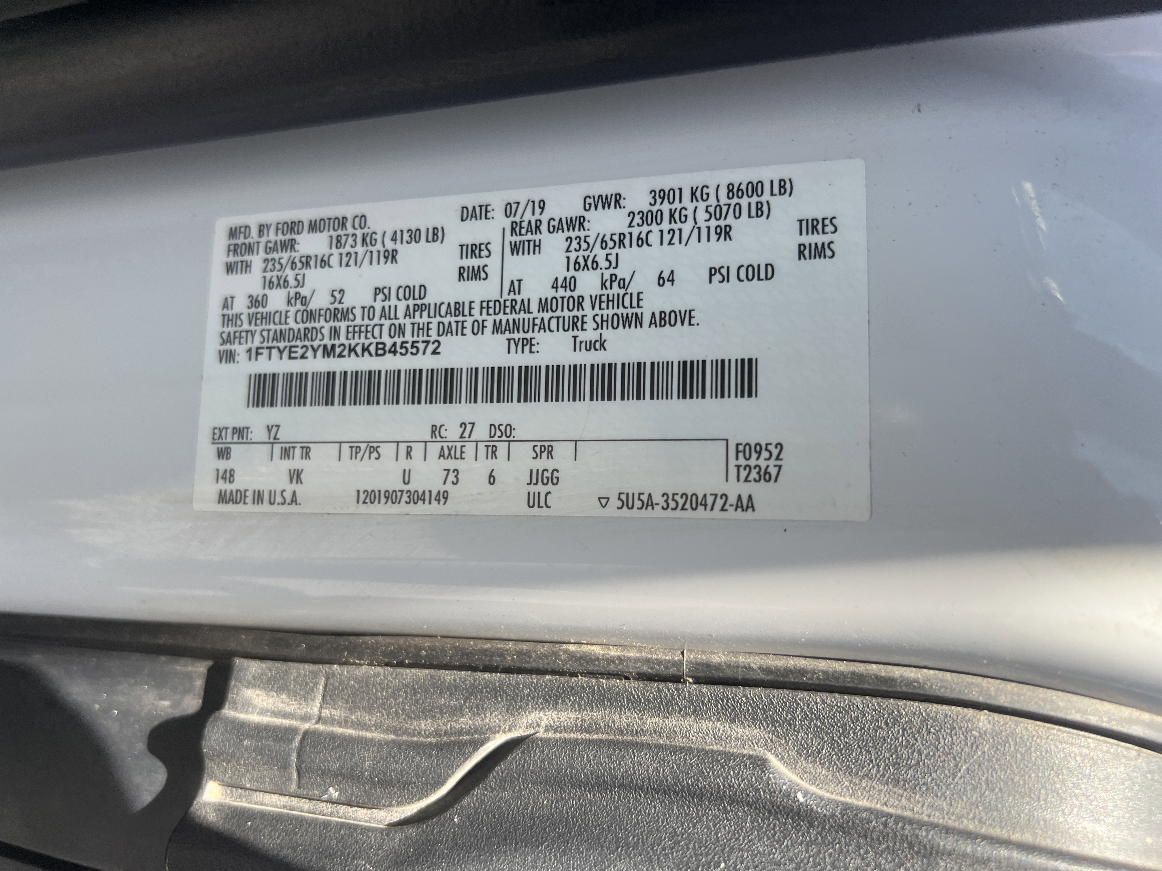 Used 2019 Ford Transit 150 148 Low Roof RWD image 12