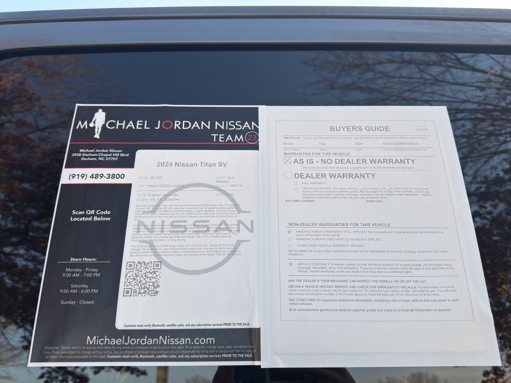 Certified 2024 Nissan Titan SV w/ SV Convenience Package image 12