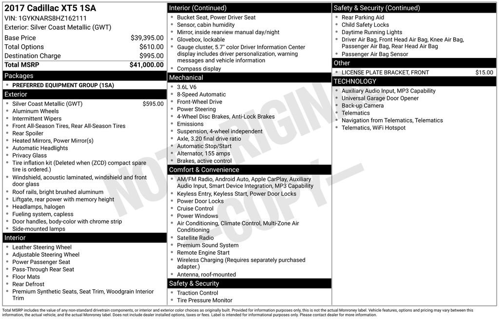 Used 2017 Cadillac XT5 FWD image 3