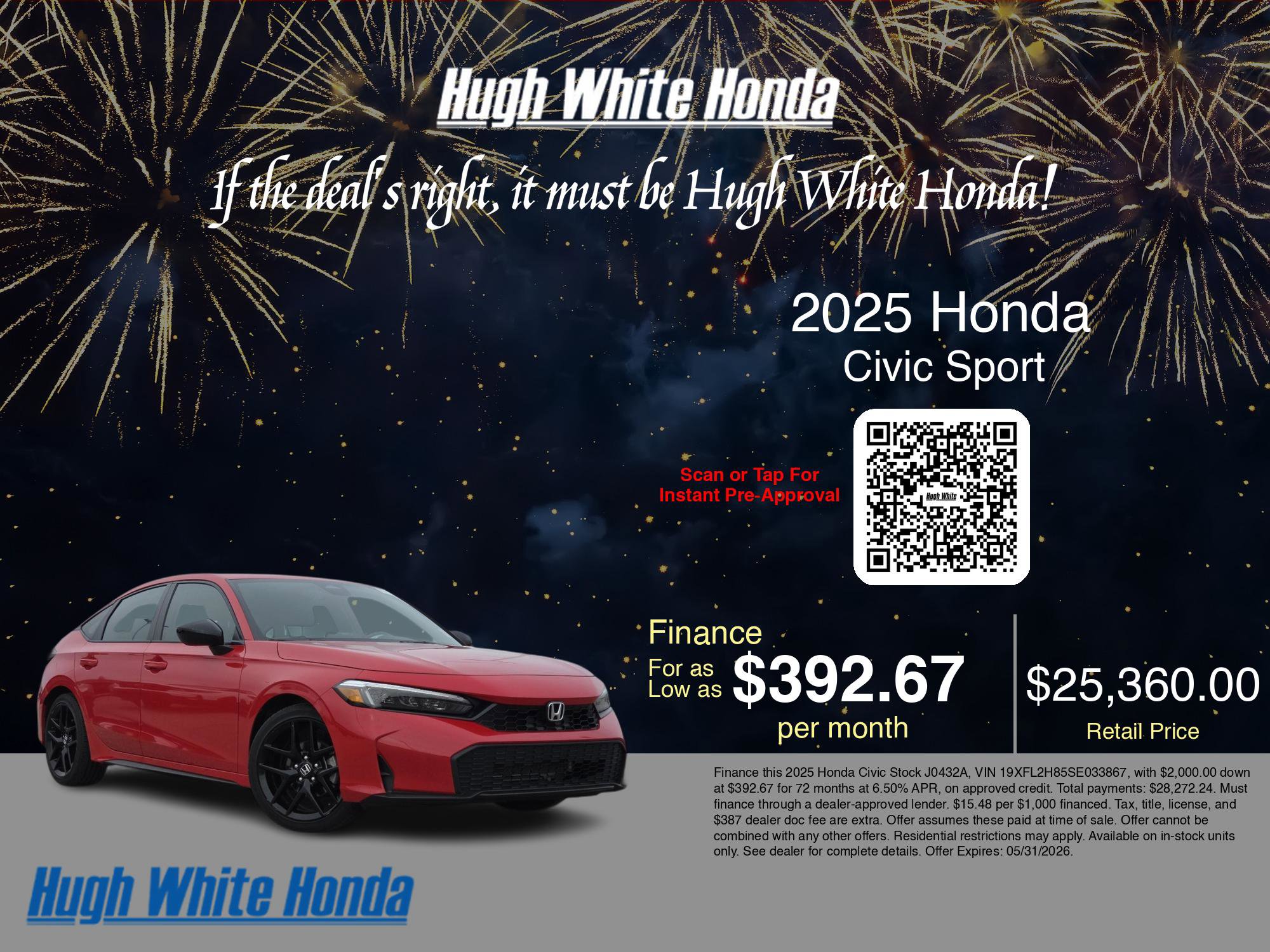 Used 2025 Honda Civic Sport image 3