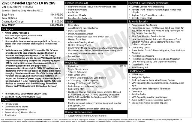 New 2026 Chevrolet Equinox EV RS FWD image 42
