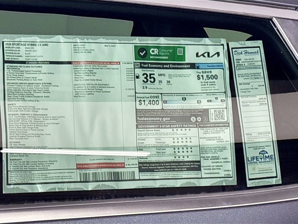 New 2026 Kia Sportage EX w/ EX Panoramic Sunroof Package image 24