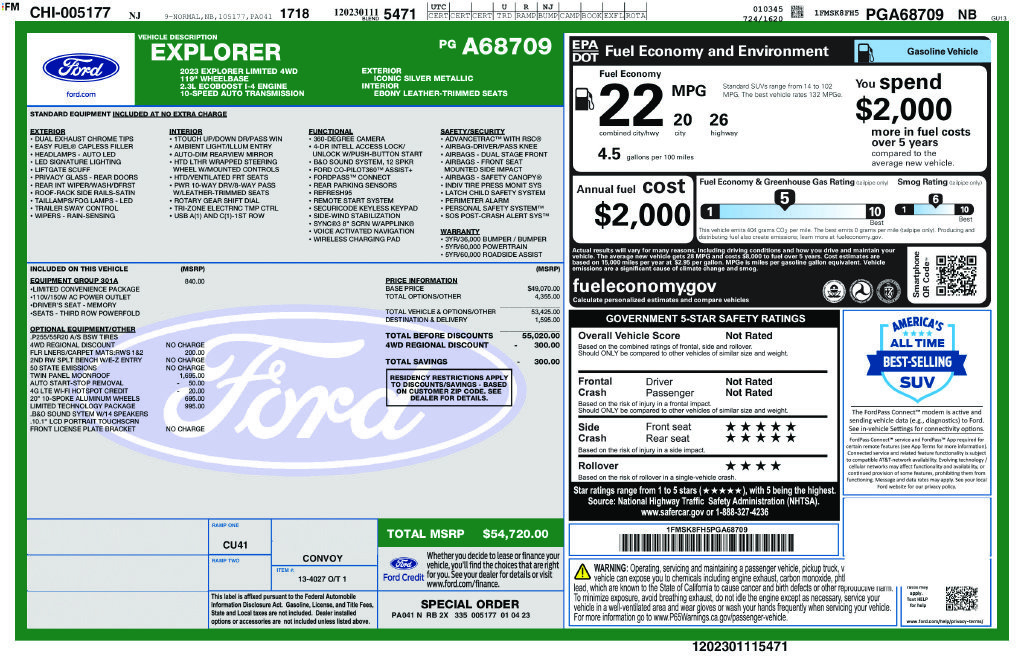 Certified 2023 Ford Explorer Limited w/ Limited Technology Package AWD/4WD image 11