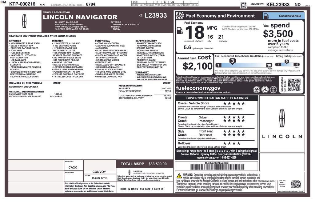 Used 2019 Lincoln Navigator Select AWD/4WD image 2