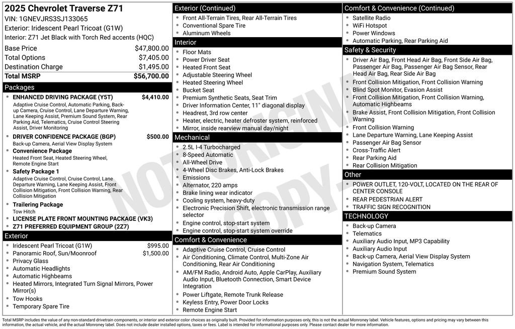 Used 2025 Chevrolet Traverse Z71 w/ Enhanced Driving Package AWD/4WD image 36