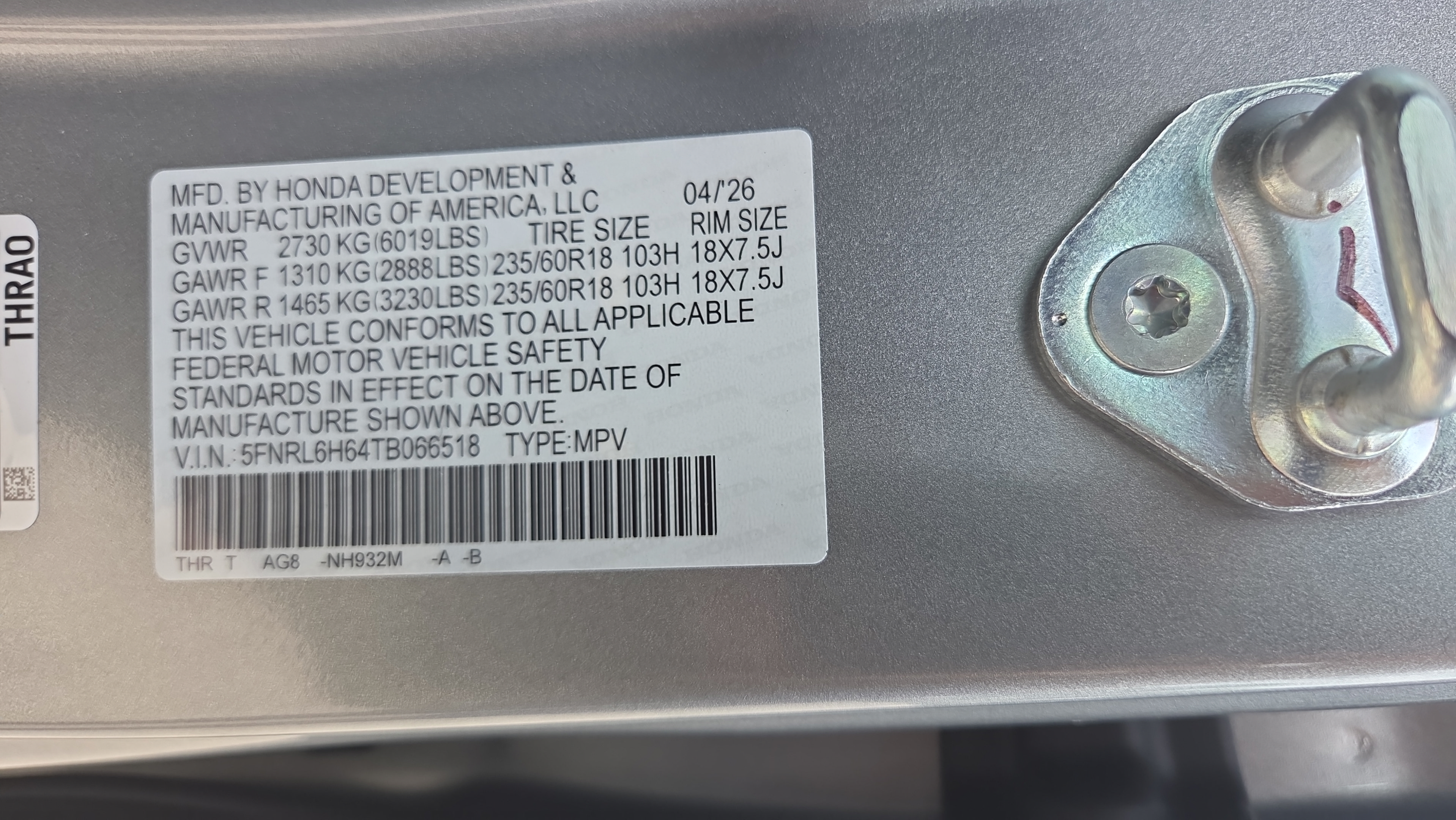 New 2026 Honda Odyssey EX-L image 21