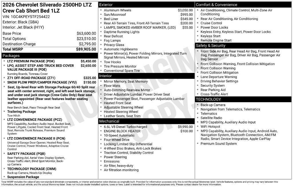 New 2026 Chevrolet Silverado 2500 LTZ w/ LTZ Premium Package AWD/4WD image 2