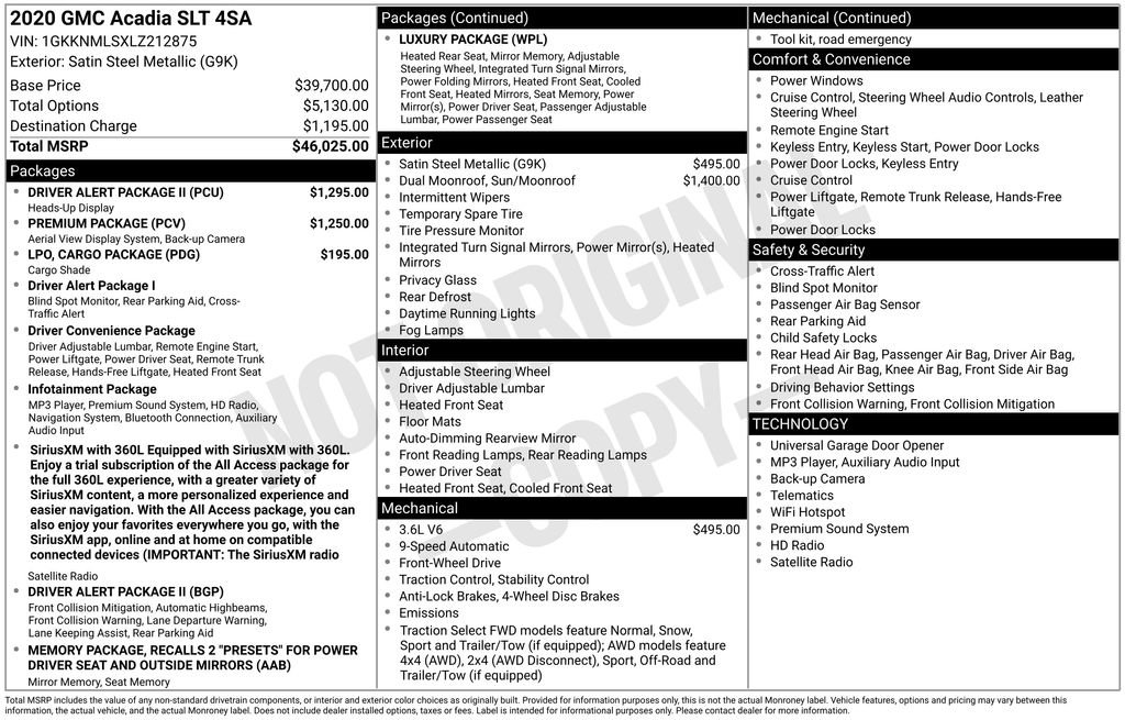 Used 2020 GMC Acadia SLT w/ Driver Alert Package II FWD image 17
