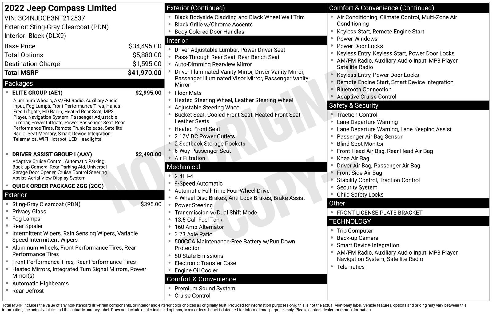 Used 2022 Jeep Compass Limited w/ Elite Group image 16