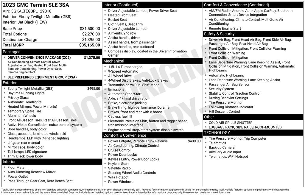 Used 2023 GMC Terrain SLE w/ Driver Convenience Package image 2