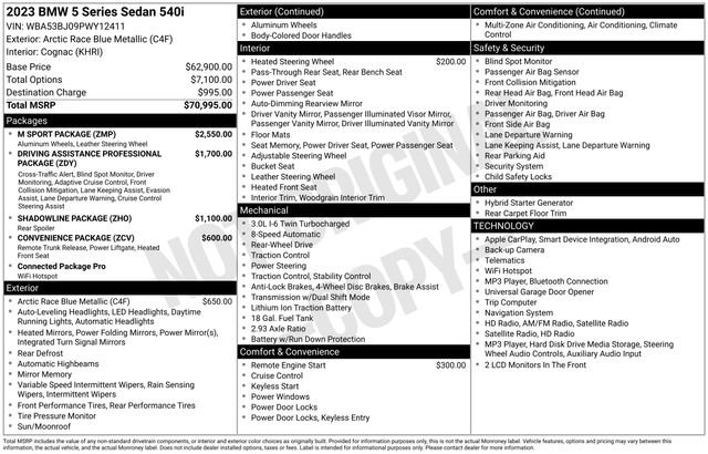 Used 2023 BMW 540i w/ M Sport Package RWD image 28