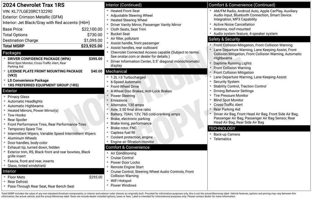 Certified 2024 Chevrolet Trax RS w/ Driver Confidence Package FWD image 4