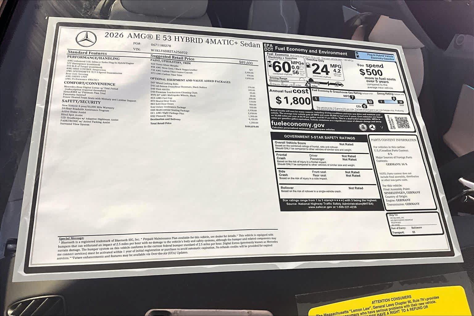 New 2026 Mercedes-Benz E 53 AMG e 4MATIC Sedan image 18