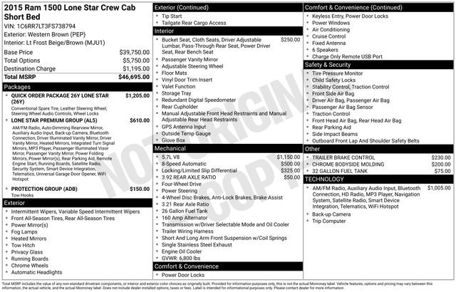 Used 2015 RAM 1500 Lone Star image 7