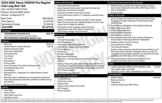 Used 2024 GMC Sierra 2500 Pro w/ Convenience Package AWD/4WD image 2