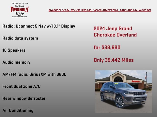 Used 2024 Jeep Grand Cherokee Overland w/ Luxury Tech Group IV AWD/4WD image 15