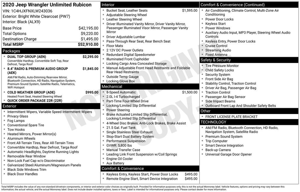 Used 2020 Jeep Wrangler Unlimited Rubicon w/ Dual Top Group image 5