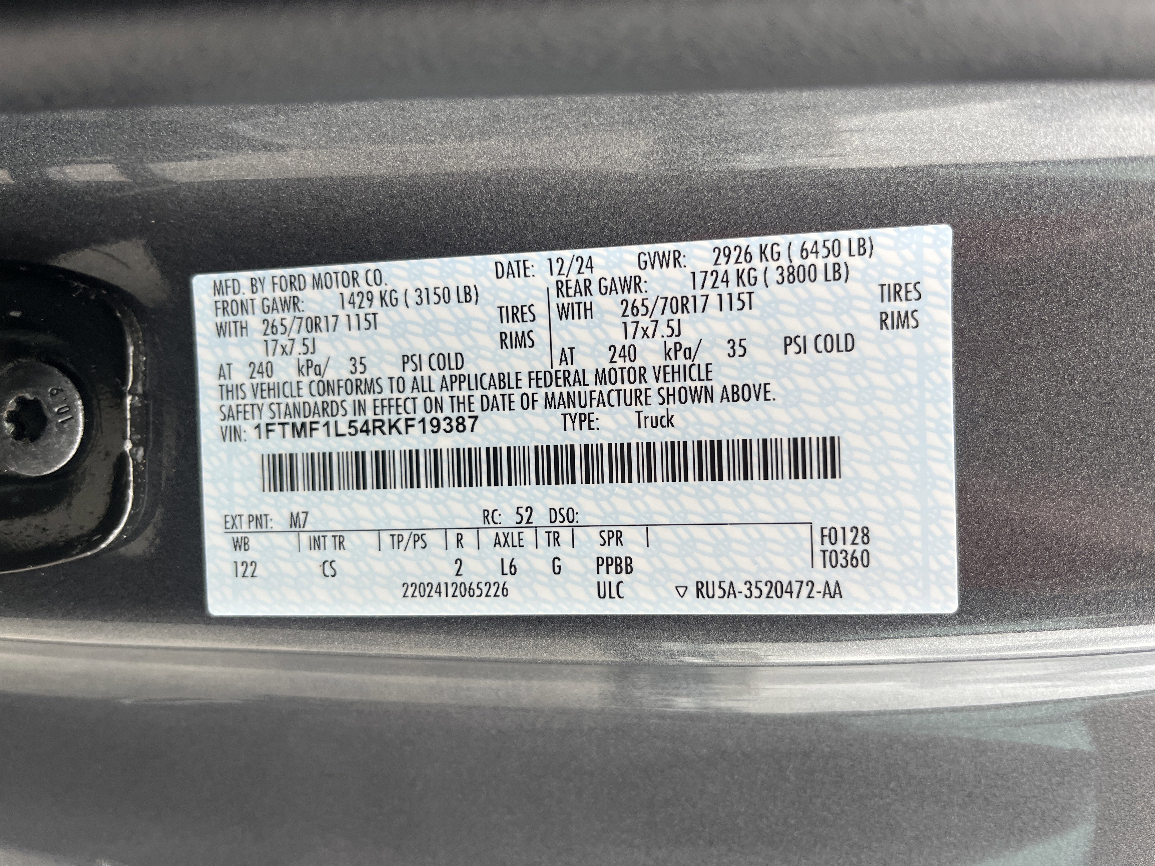 Used 2024 Ford F150 XL w/ Equipment Group 103A High AWD/4WD image 10