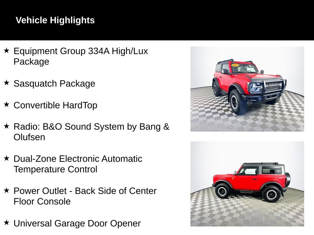 Used 2024 Ford Bronco Badlands w/ Sasquatch Package AWD/4WD image 2